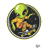 Skateboarding alien