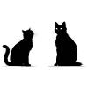Black silhouette of two cats.