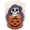 Halloween Skeleton with Lantern Pumpkin