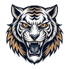Powerful tiger head