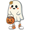 Cute ghost with sweets