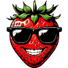 Strawberry with Sunglasses