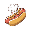 Cute kawaii hot dog