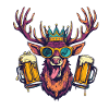 Hirsch Bier Lustig