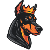 Doberman Hund Krone