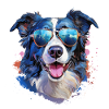 Border Collie with Sunglasses