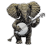 Elephant Animal Bluegrass Banjo Player