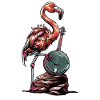 Flamingo Tier Bluegrass Banjo Spieler