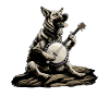 German Shepherd Bluegrass Banjo Player