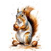 Squirrel with Acorn - Autumn Delight