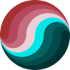 Vague encirclée rose et vert