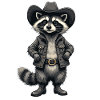 Raccoon, Cowboy, Western, Country