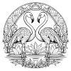 Ornate Flamingo Mandala