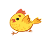 Funny Yellow Chick Running Chick