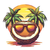 Coconut beach with sunglasses