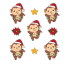 Monkey Christmas Winter Animals Monkey