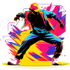 90er Farben Breakdancer