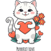 Kuschelige Katzenliebe Herz