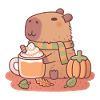 Sød Capybara Græskar Spice Latte Efterårssæson