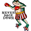 Frog Fighter Never Back Down Classic Tattoo Style