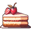 Cheesecake Pixel Icon Cake