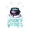 Bubbling cauldron and ghost design