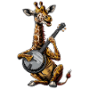 Giraffe Animal Bluegrass Banjo Player