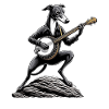 Greyhound Dog Bluegrass Banjo Player