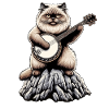 Himalayan Cat Bluegrass Banjo Player