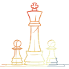 Chess Pieces Drawing Retro