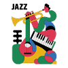 Bunte Musikthema-Illustration