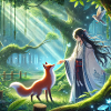 Frau mit Fuchs Animestyle