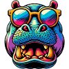 Hippopotamus with Sunglasses