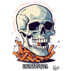 Quitting smoking: cigarettes and skull