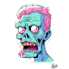 Crazy funny cartoon zombie guy