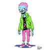 Crazy Funny Cartoon Zombie Skeleton