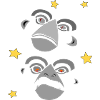 Two monkey faces screaming