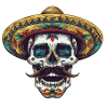 Sombrero Mexican Skull