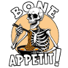 Bone Appetit Funny Skeleton Halloween Eating Ramen