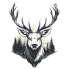 Deer Head Forest Landscape