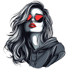 Gray Glamour Hoodie Girl