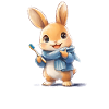 Rabbit with toothbrush