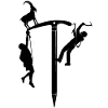 Climber on rope silhouette