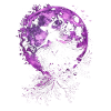 Witch Broom Halloween Purple Moon