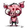 Petit cochon zombie effrayant