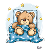 Sleeping, cute little bear
