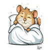 Small, cute, sleeping hamster