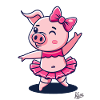 Mignon cochon cochon en ballerine
