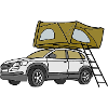 Car with roof tent