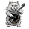 Himalayan Cat Bluegrass Banjo Player